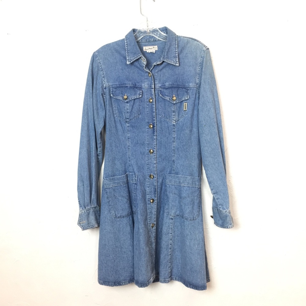 VINTAGE GUESS Long Sleeve Denim Jean Dress Size 9